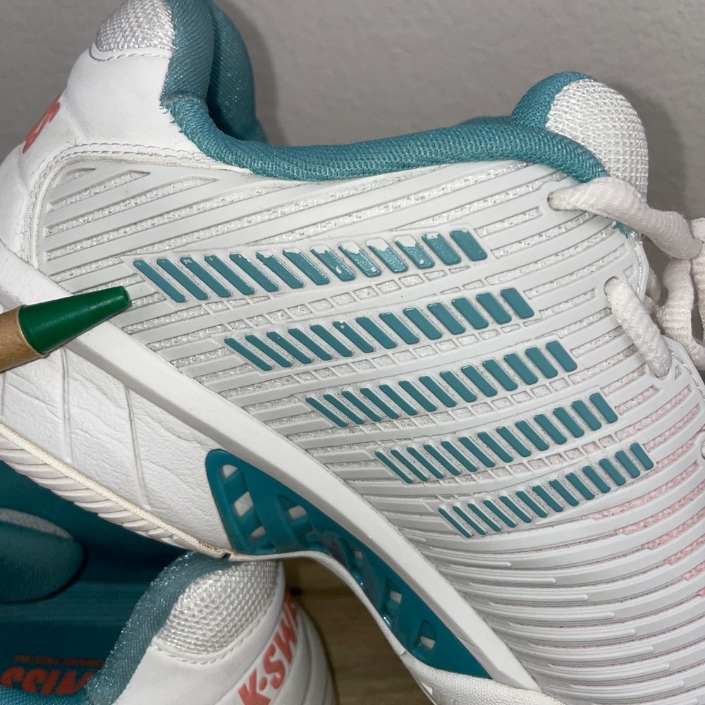 K-Swiss Pickleball Shoes Hypercourt Women's Size 9 White Peach Teal - Picture 13 of 14